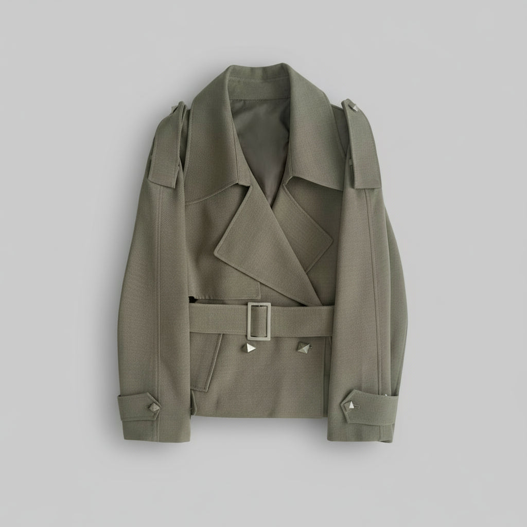 Crop Trench Coat Tan