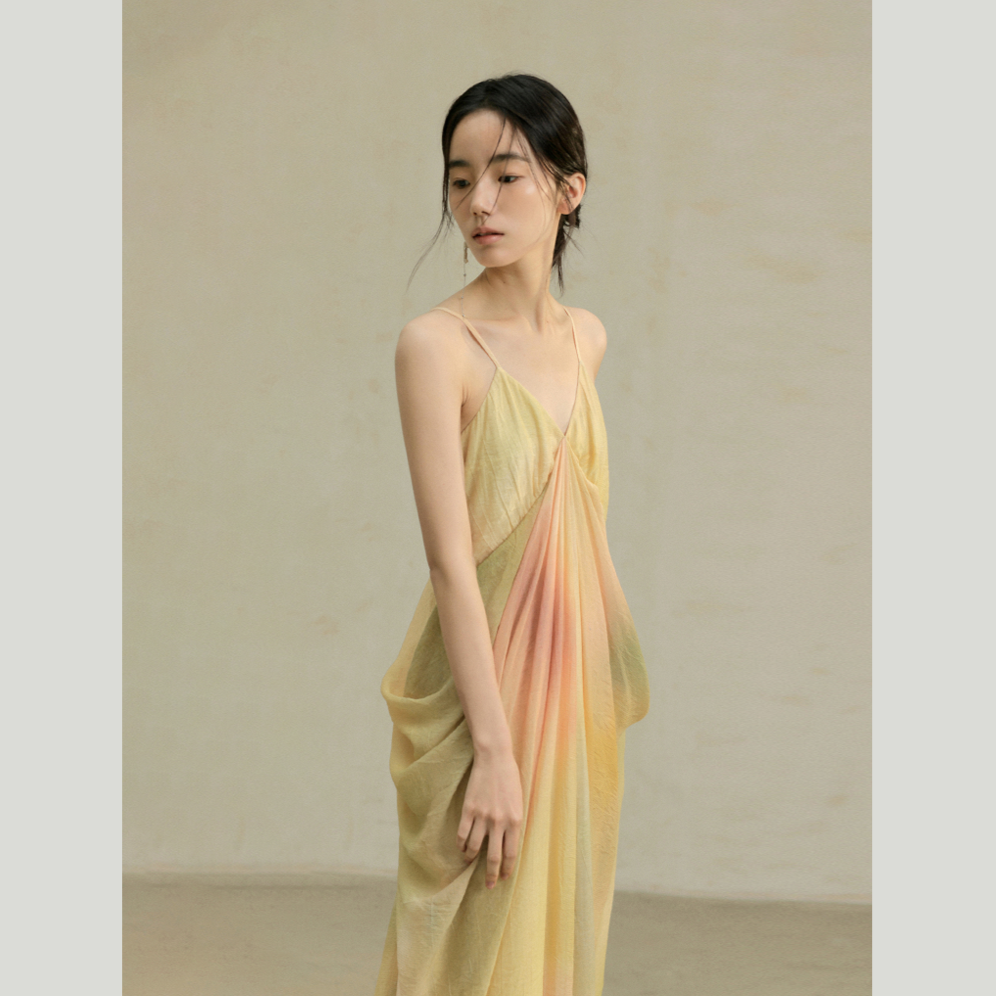 The Watercolor Fan Camisole Dress