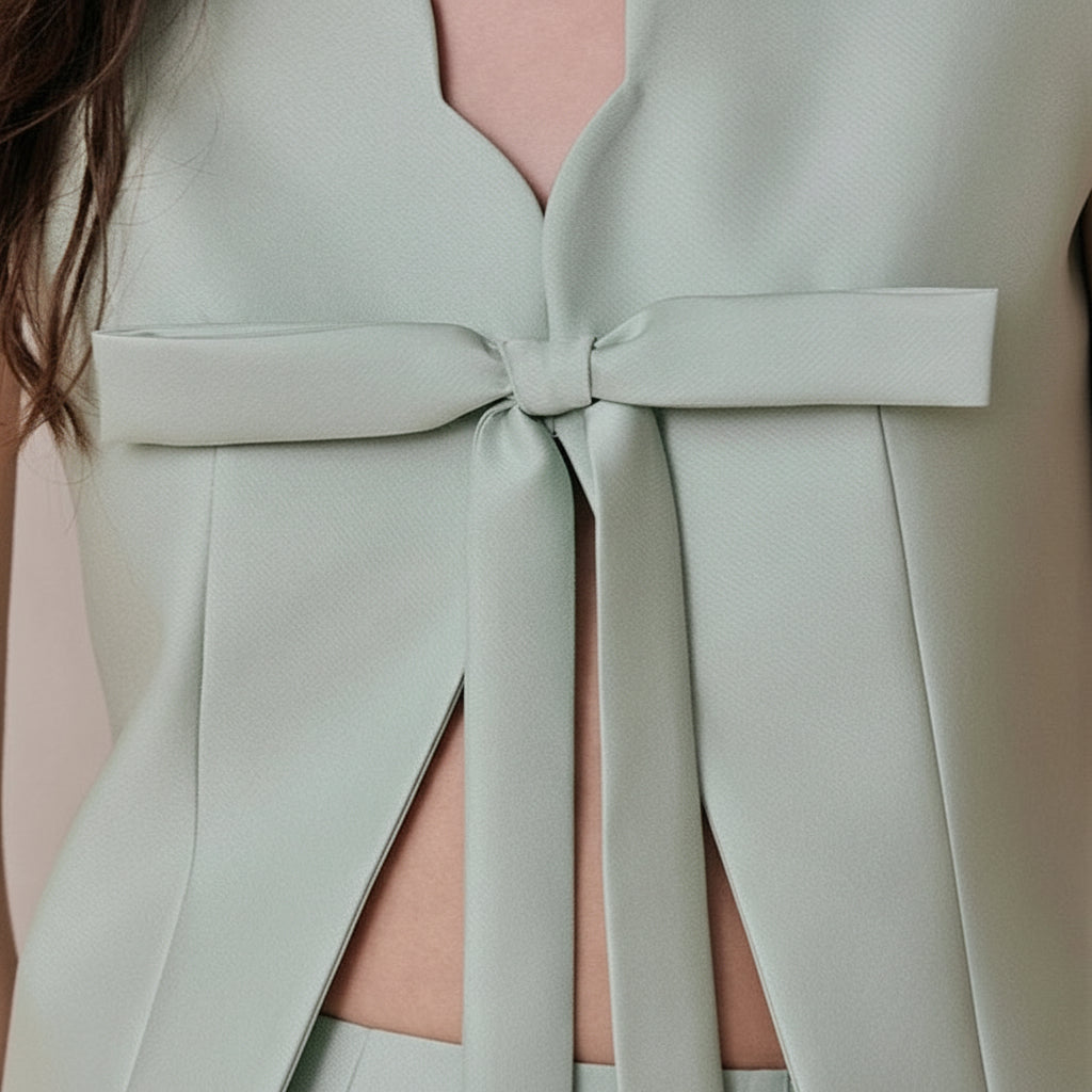 The Mint Green Papillon Top & Skirt Set