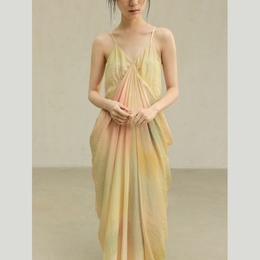The Watercolor Fan Camisole Dress