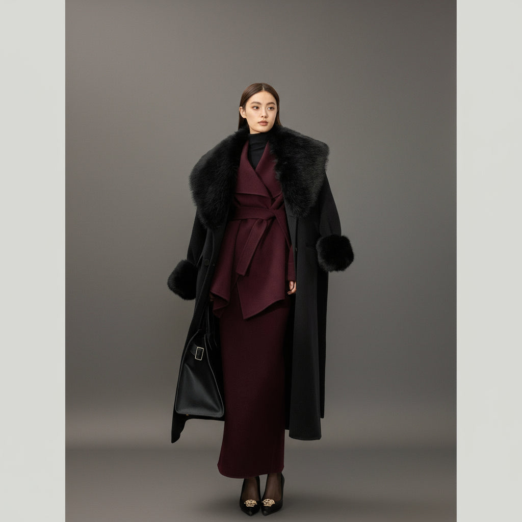 Burgundy Wool + Cashmere Suit Set