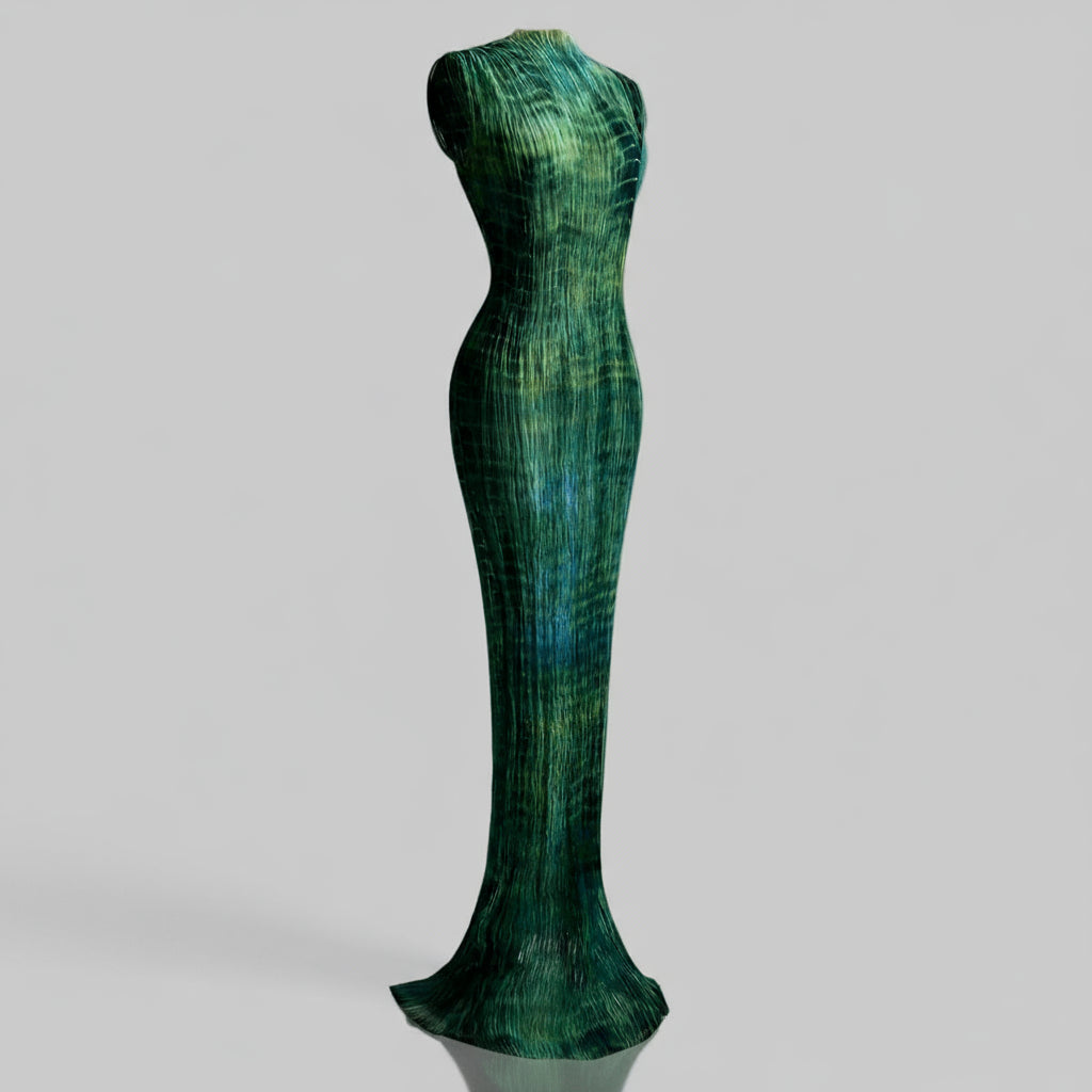 Emerald Mulberry Silk Mermaid Dress