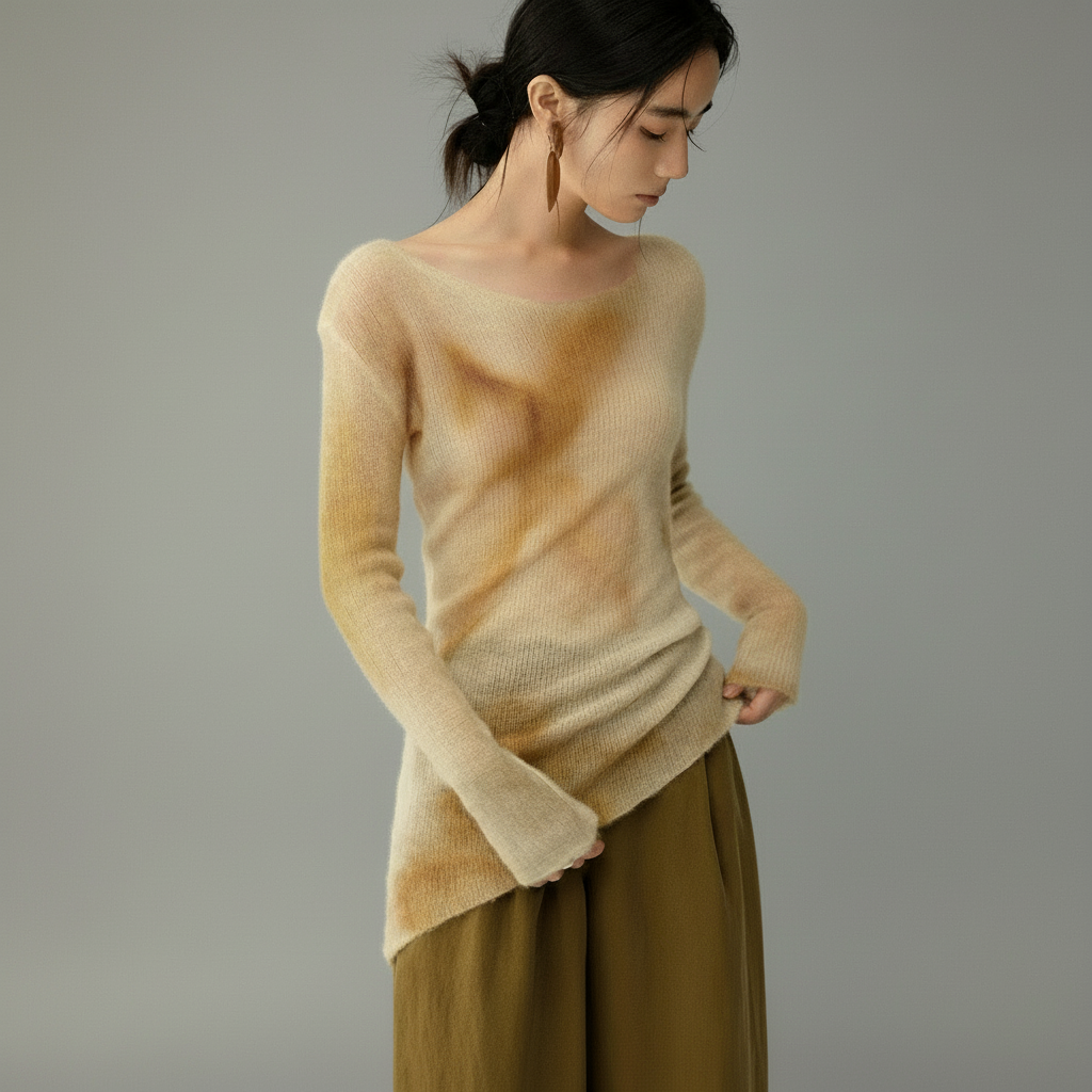Sheer Alpaca Wool Blend Sweater - Sculptural Softness