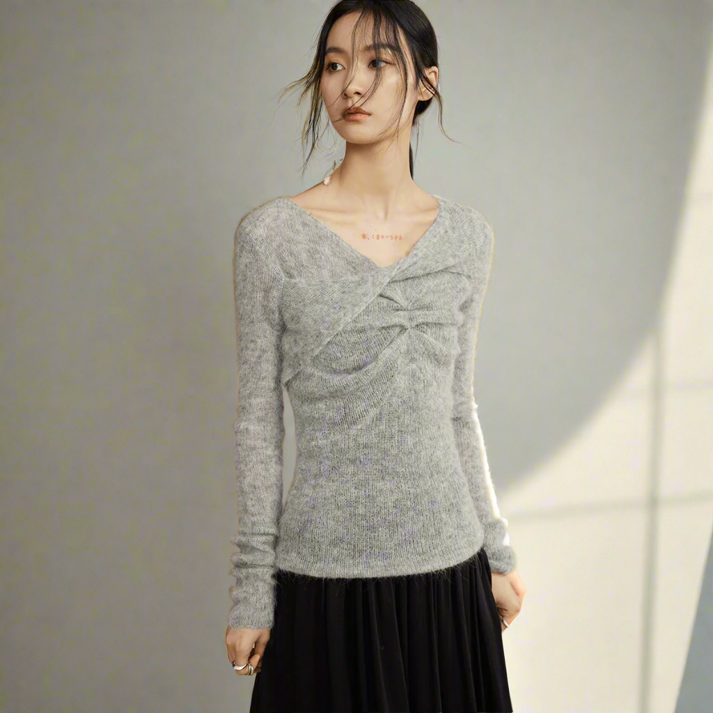 Twisted Alpaca-Wool Blend Knit Sweater