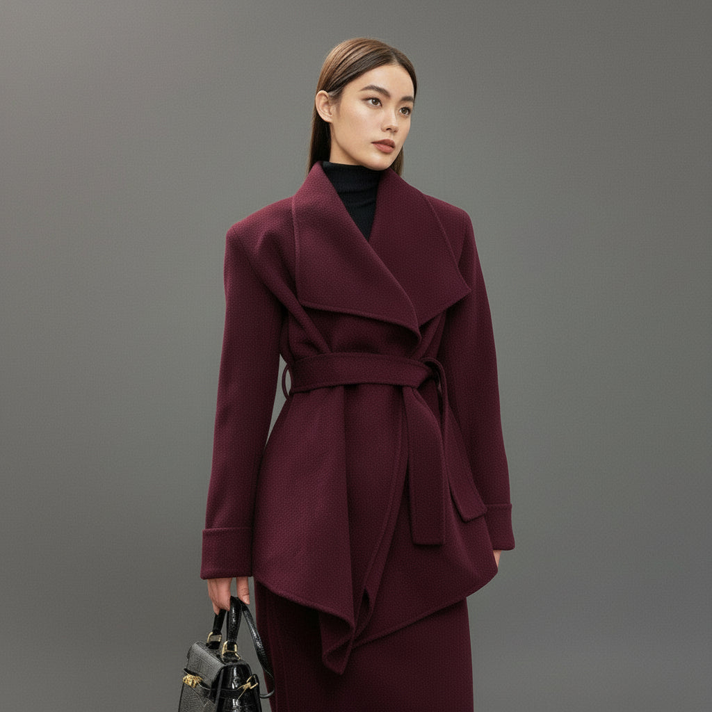 Burgundy Wool + Cashmere Suit Set