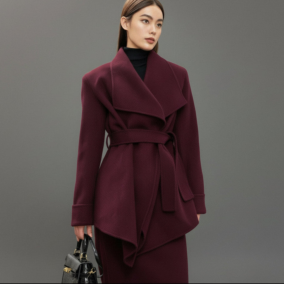 Burgundy Wool + Cashmere Suit Set