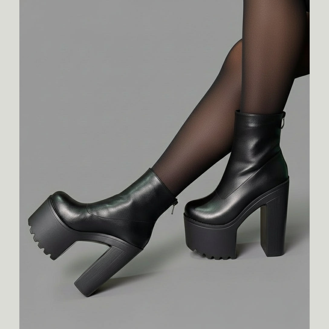 The Harley Structured Leather Platform Boots – Bold Elevation