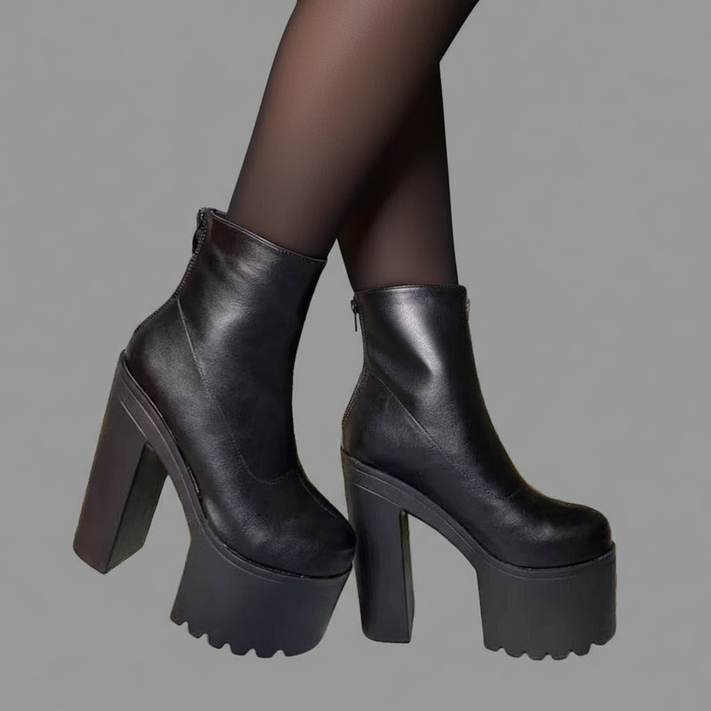 The Harley Structured Leather Platform Boots – Bold Elevation