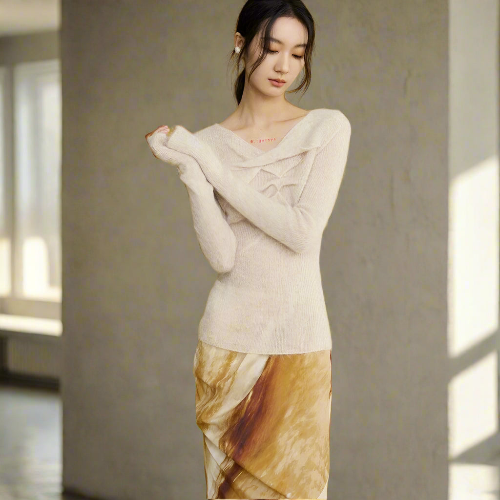 Twisted Alpaca-Wool Blend Knit Sweater