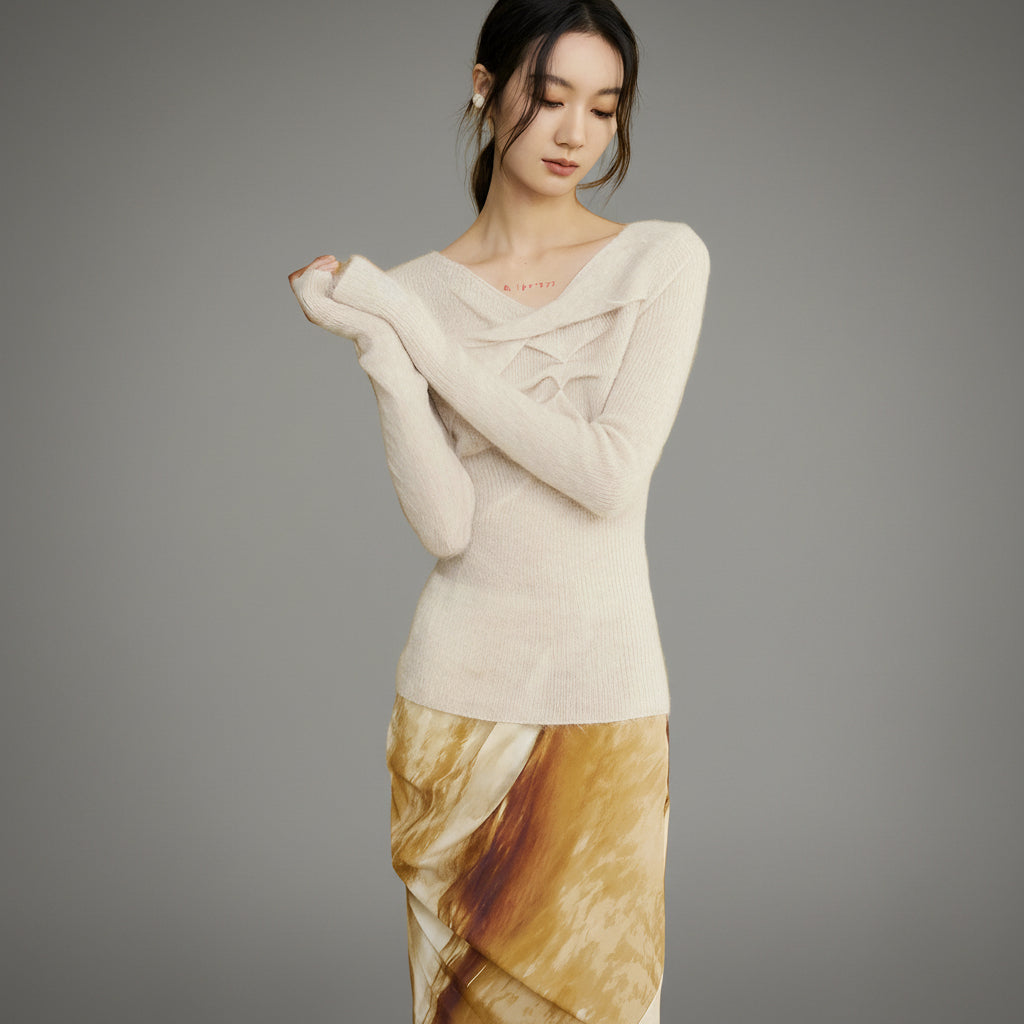 Twisted Alpaca-Wool Blend Knit Sweater