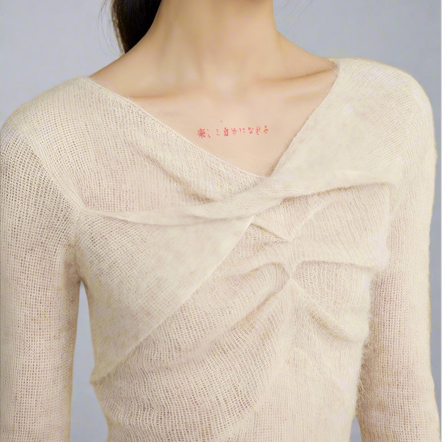 Twisted Alpaca-Wool Blend Knit Sweater