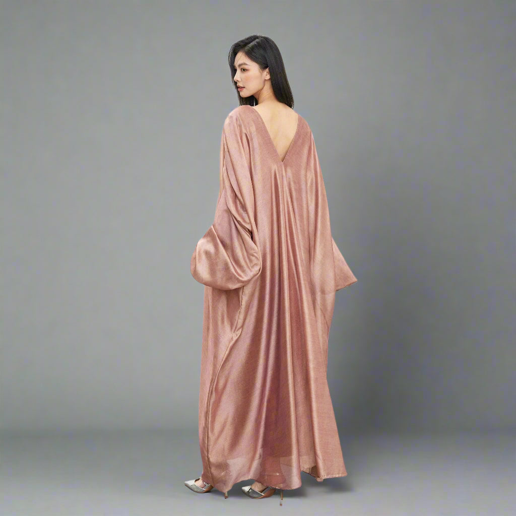 Peach Silk Maxi Dress