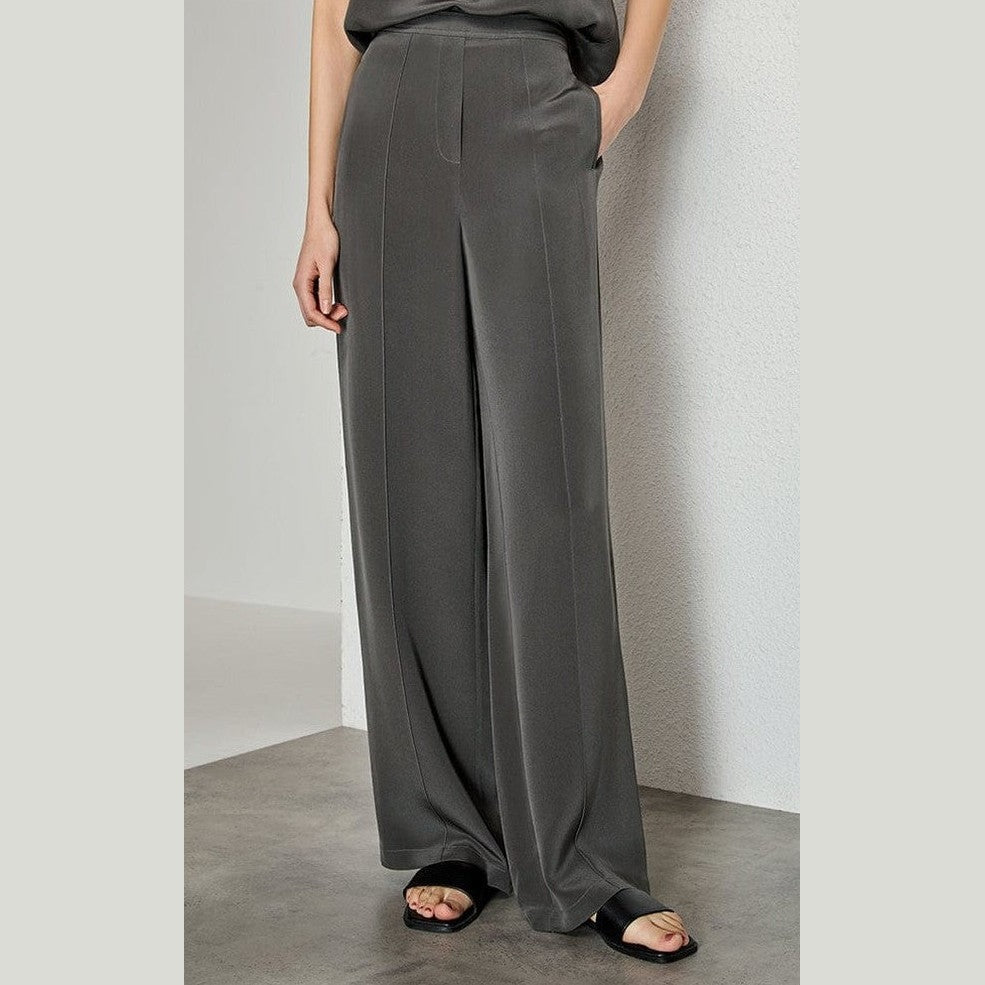 Heavy 30mm Crepe Silk Pants - Sculpted Drape, Subtle Shine