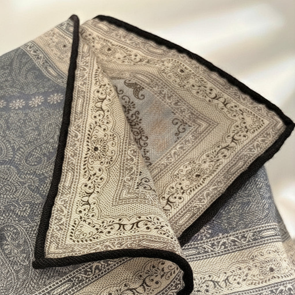 Wool & Silk Double Sided Paisley Scarf