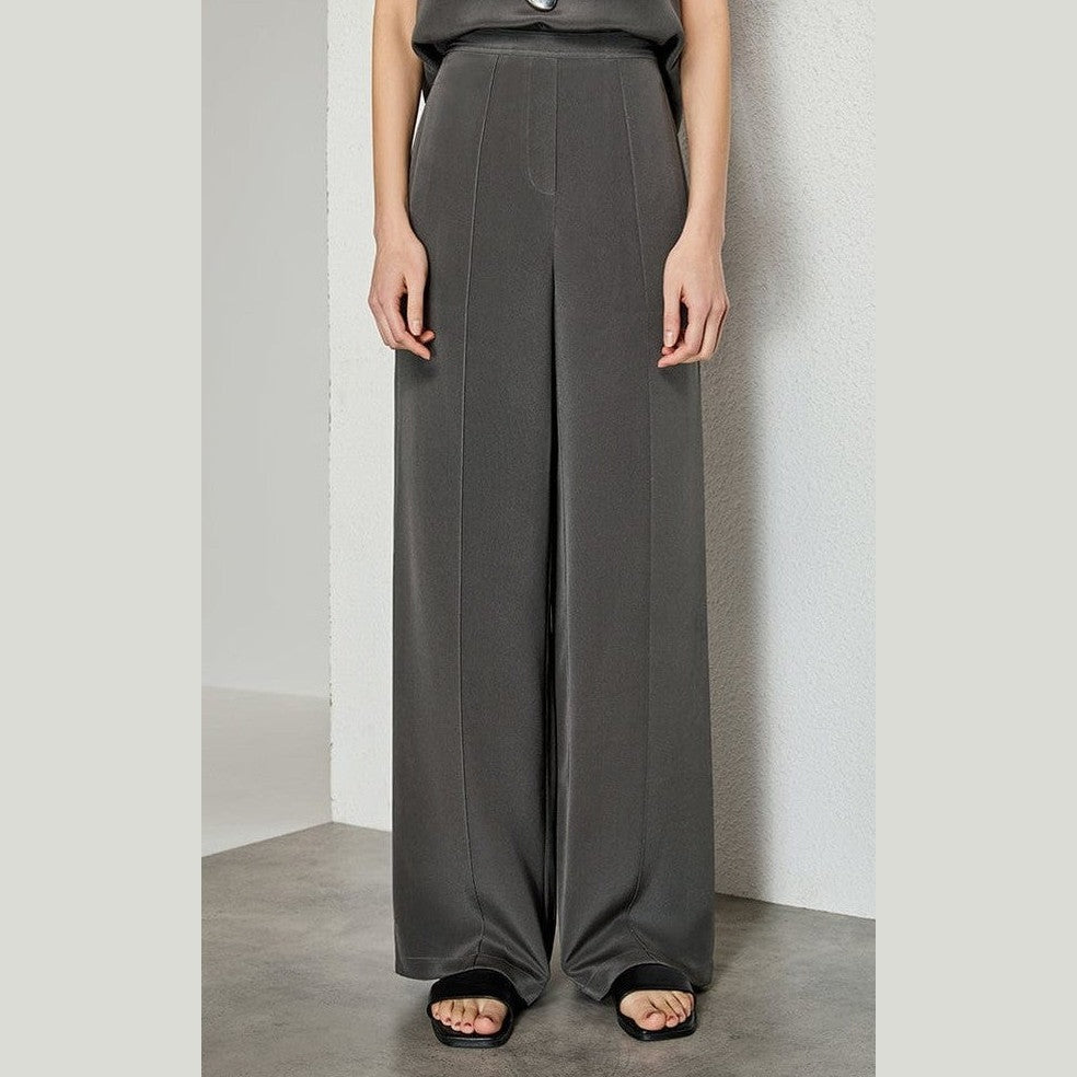 Heavy 30mm Crepe Silk Pants - Sculpted Drape, Subtle Shine