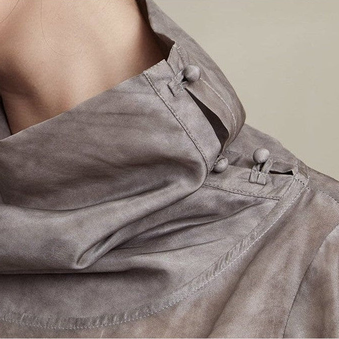 Tie Dye Electrospun Grey Silk Top