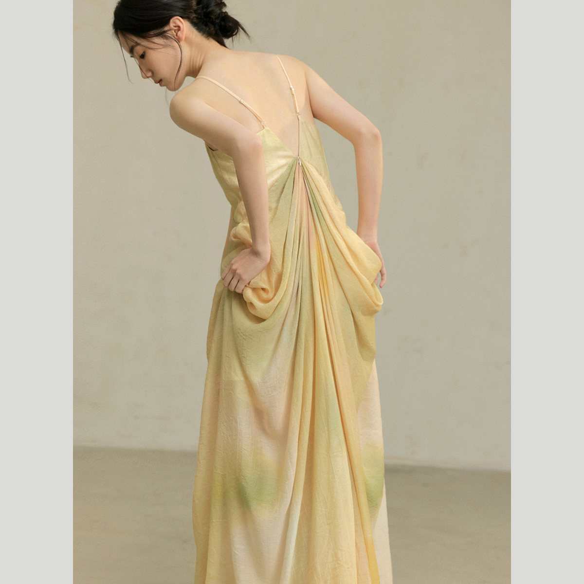 The Watercolor Fan Camisole Dress