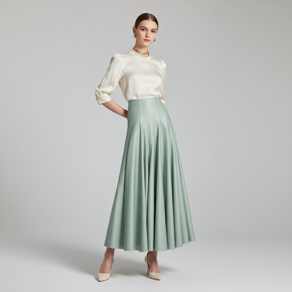 The Mint Green Papillon Top & Skirt Set