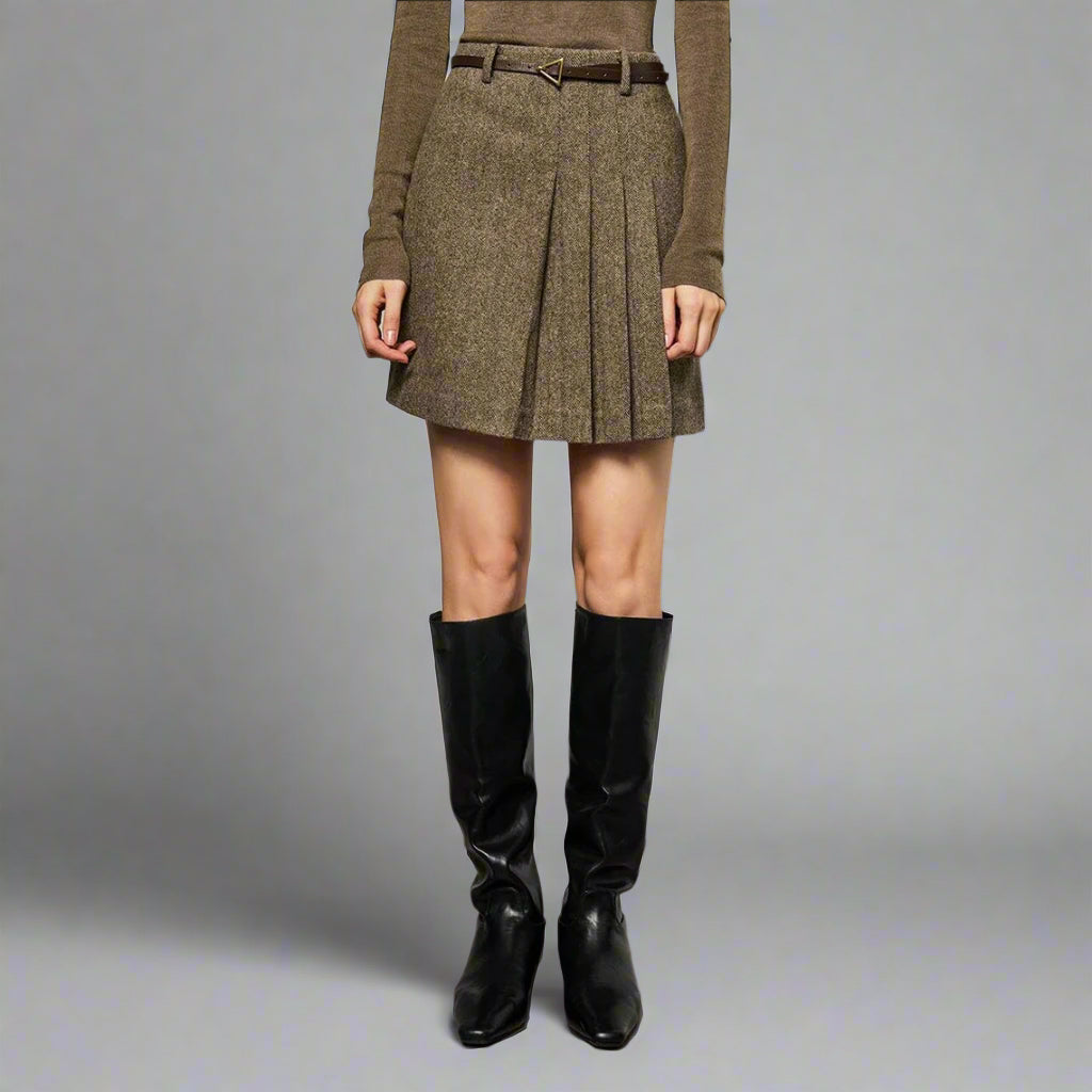 Alpaca and Austrialian Wool Blazer & Pleated Skirt Separates