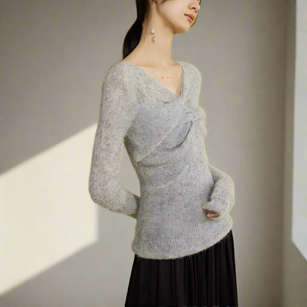 Twisted Alpaca-Wool Blend Knit Sweater