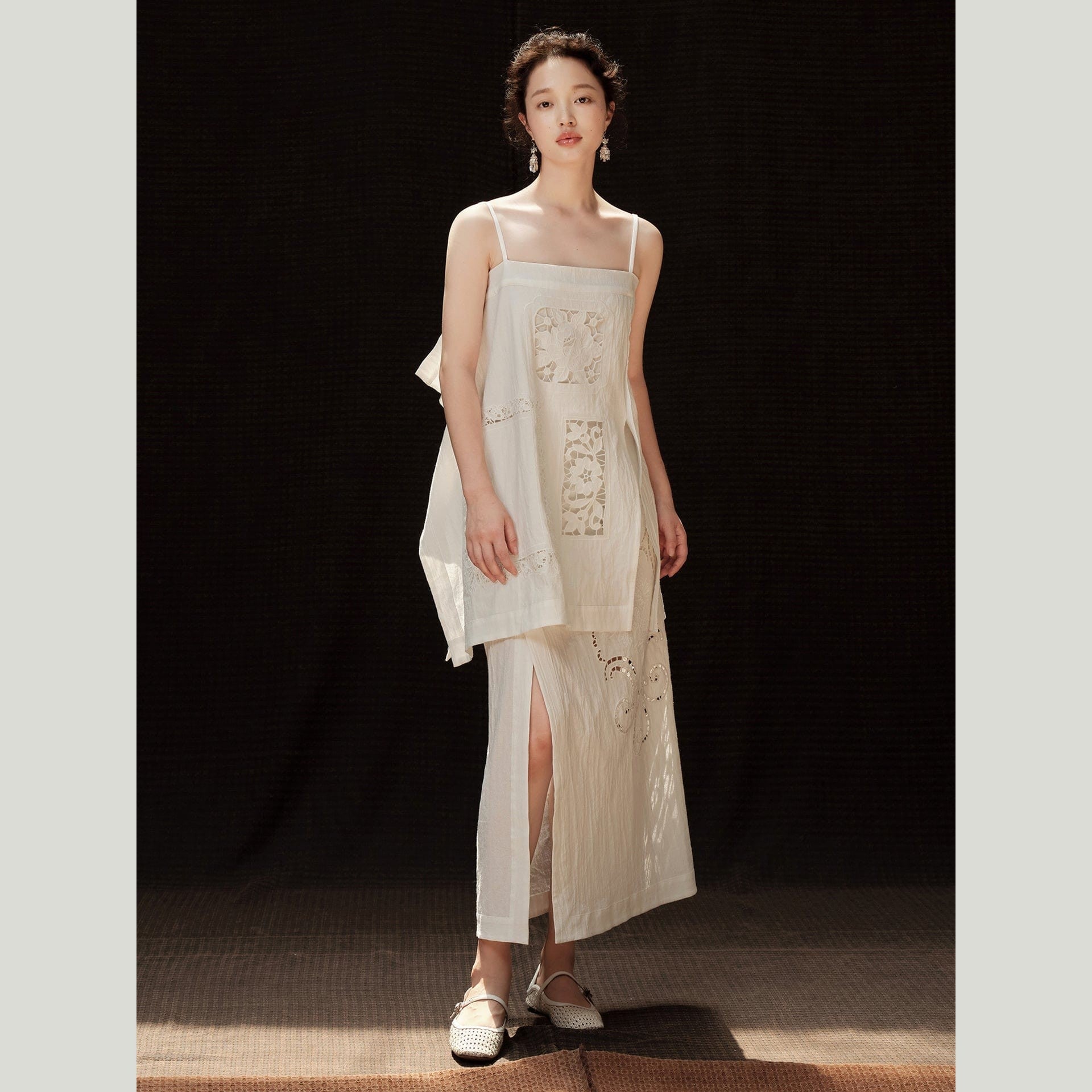 Ramie Cotton Embroidered Wrap Set