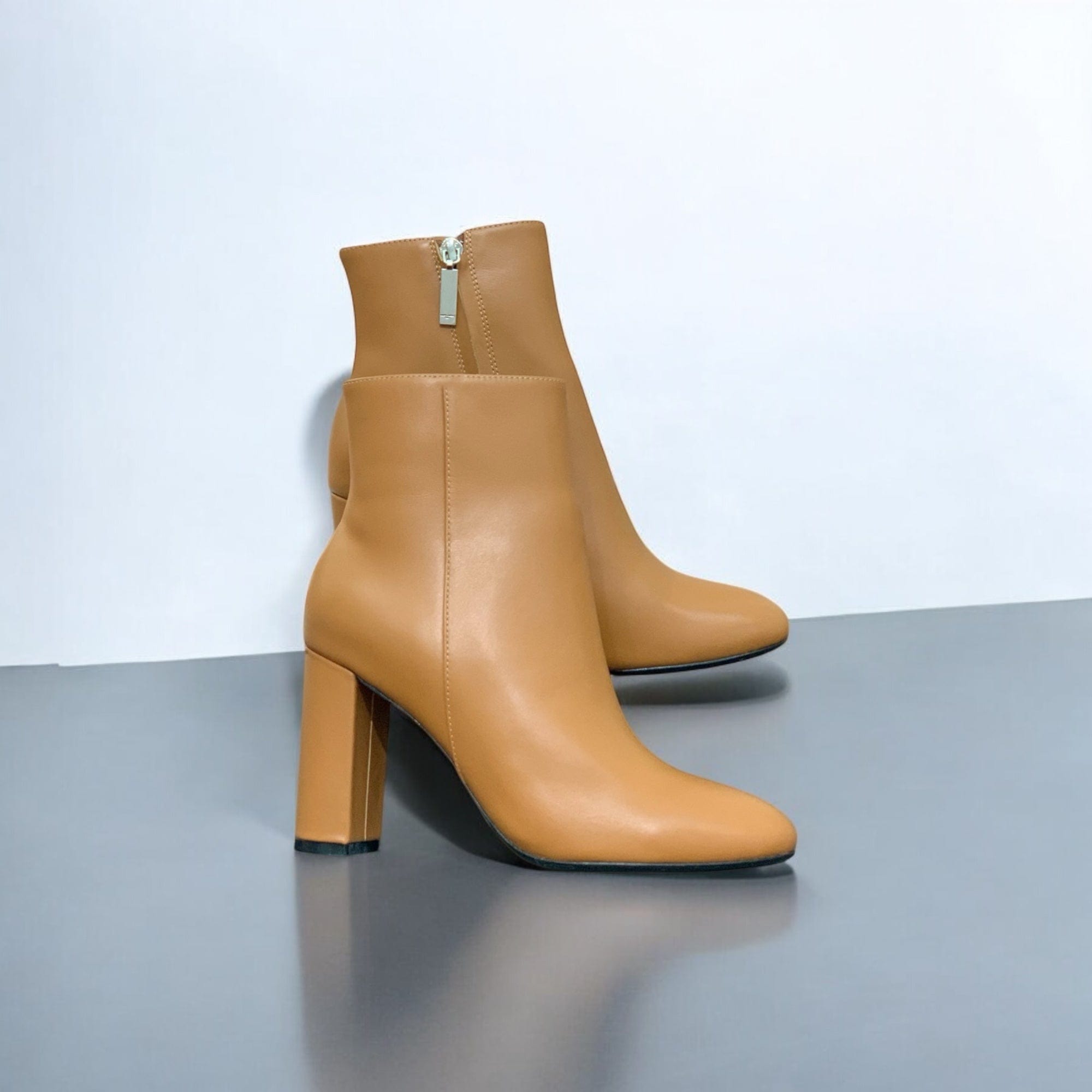 The Leather Block Heel Boots