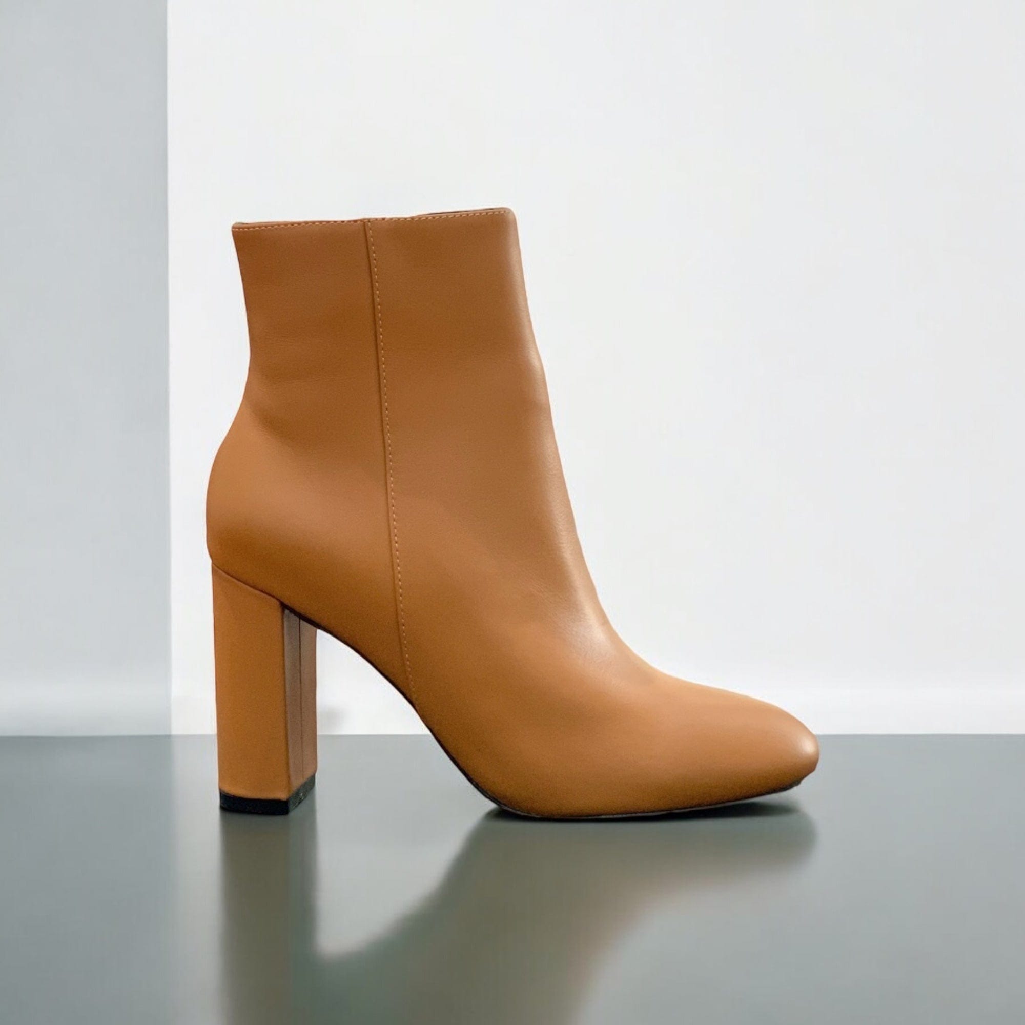The Leather Block Heel Boots