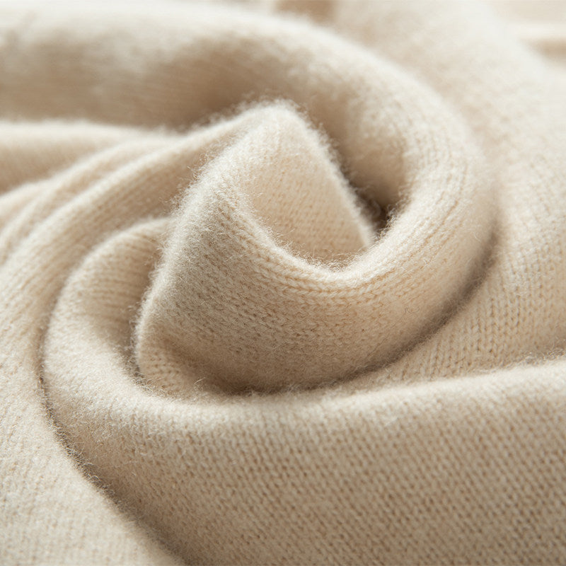 Cashmere Modest Dress in Bone, cashmere knit texture
