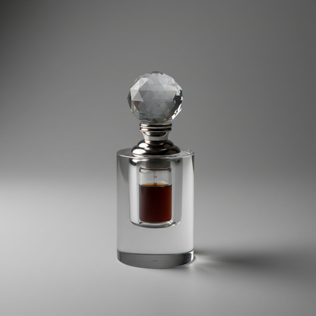 Musk Nepal perfume in a cut-crystal bottle