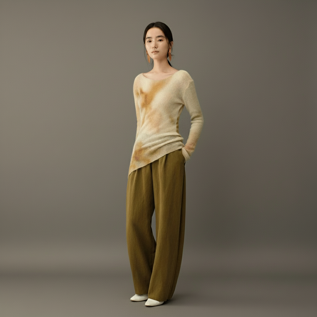 Sheer Alpaca Wool Blend Sweater - Sculptural Softness