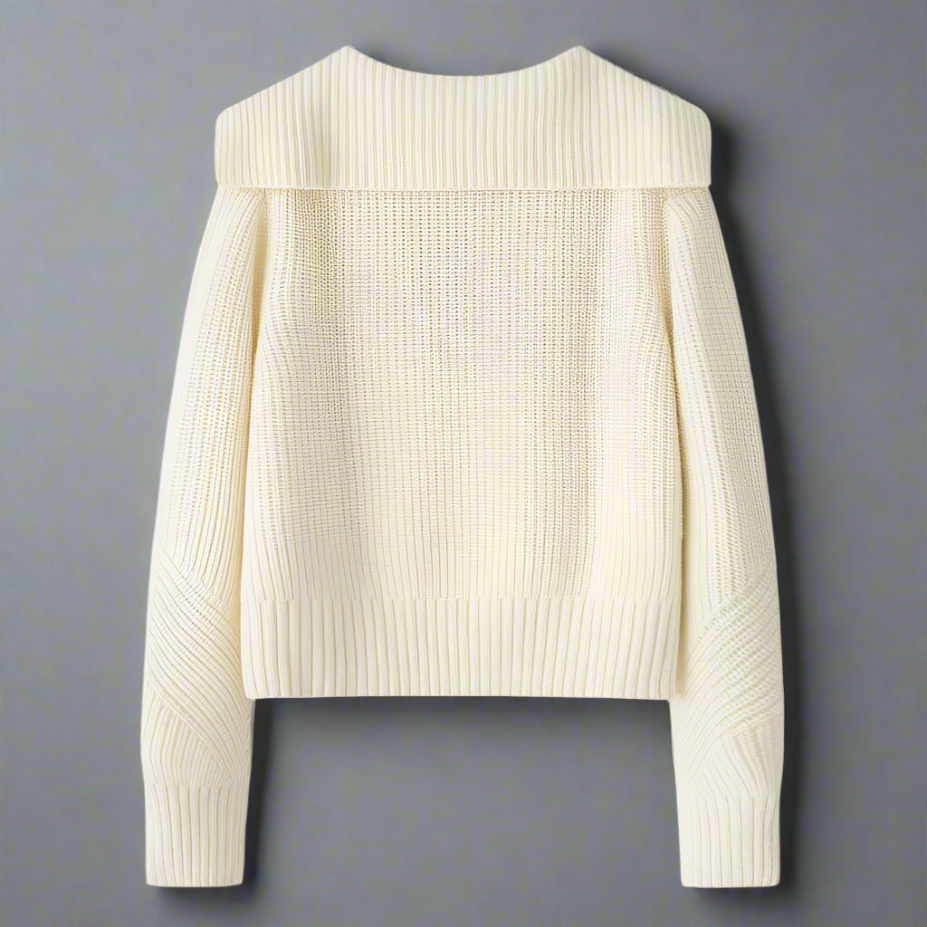 Back view of Cream Cashmere Sweater