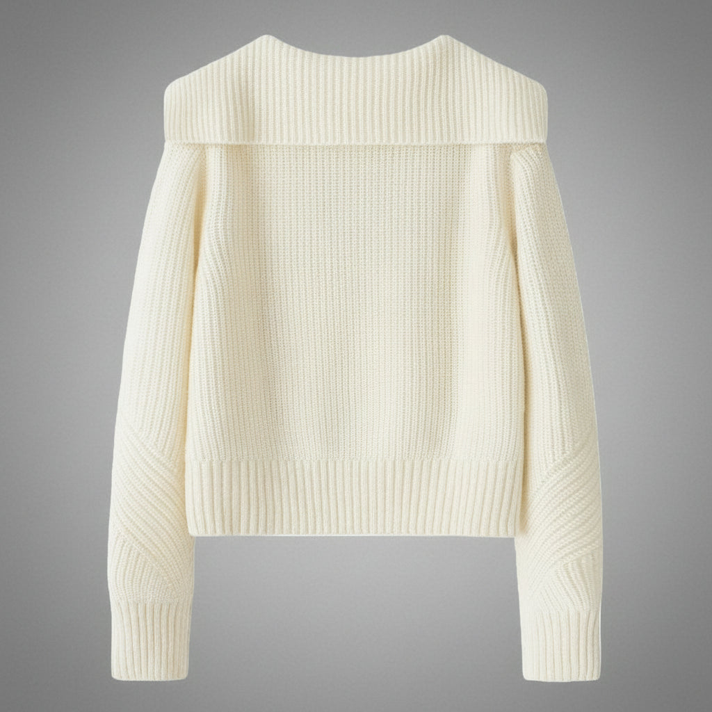 Back view of Cream Cashmere Sweater