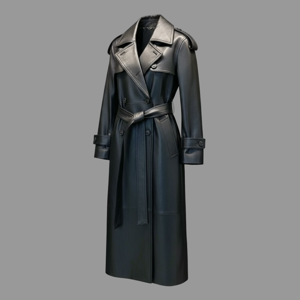 Italian Lambskin Leather Trench Coat