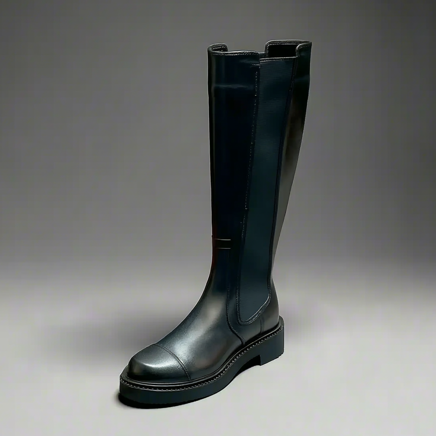 The Tall Black Leather Riding Boots