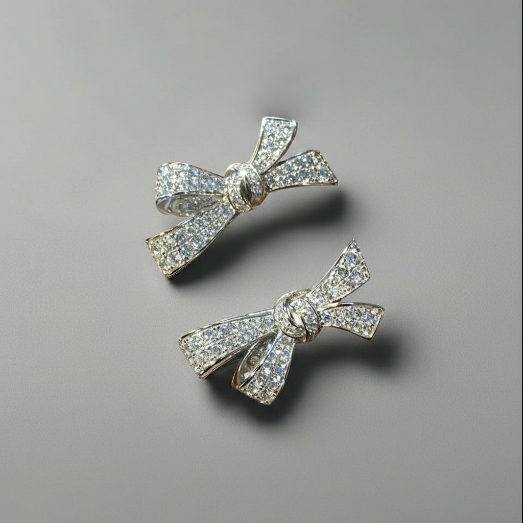 Coquette Pavé Bow Earrings