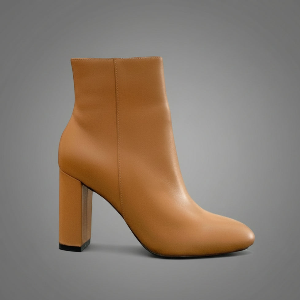 The Leather Block Heel Boots