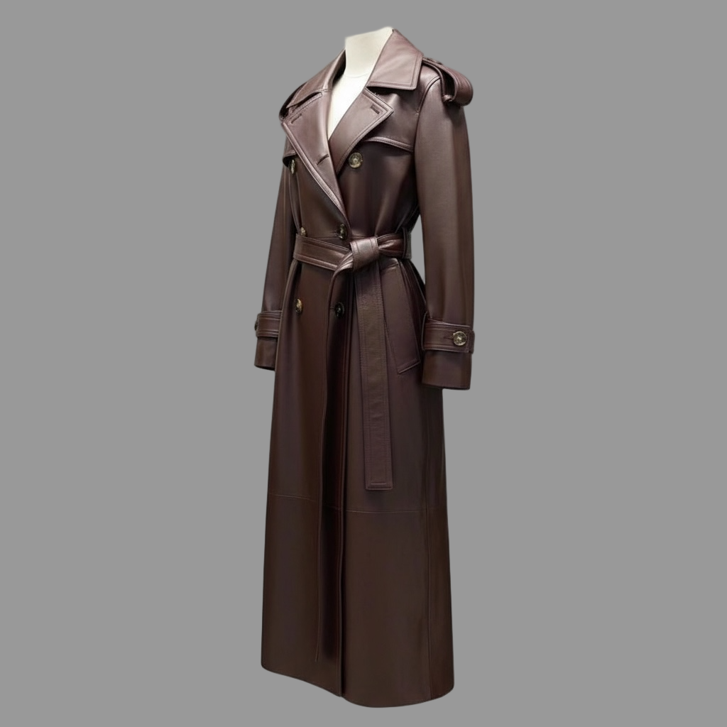 Italian Lambskin Leather Trench Coat