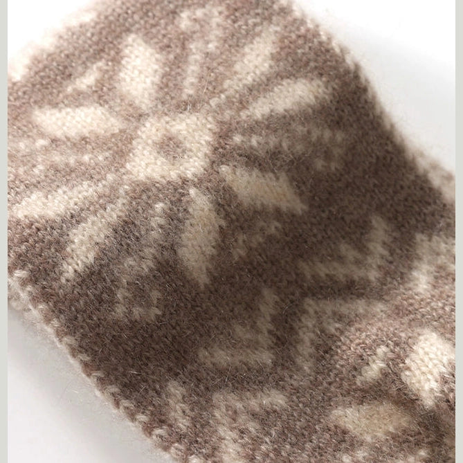 Closeup of Nordic Pattern on Cashmere Headband