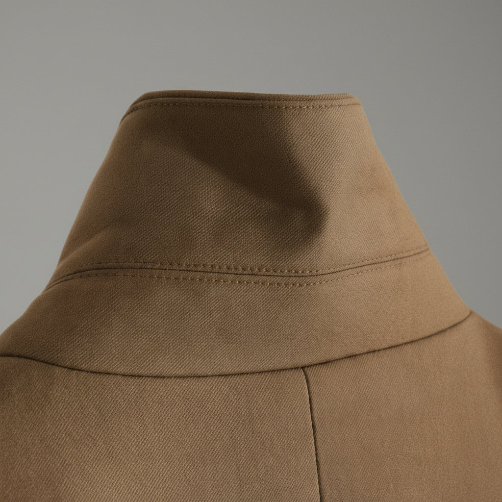 collar of brown trench coat