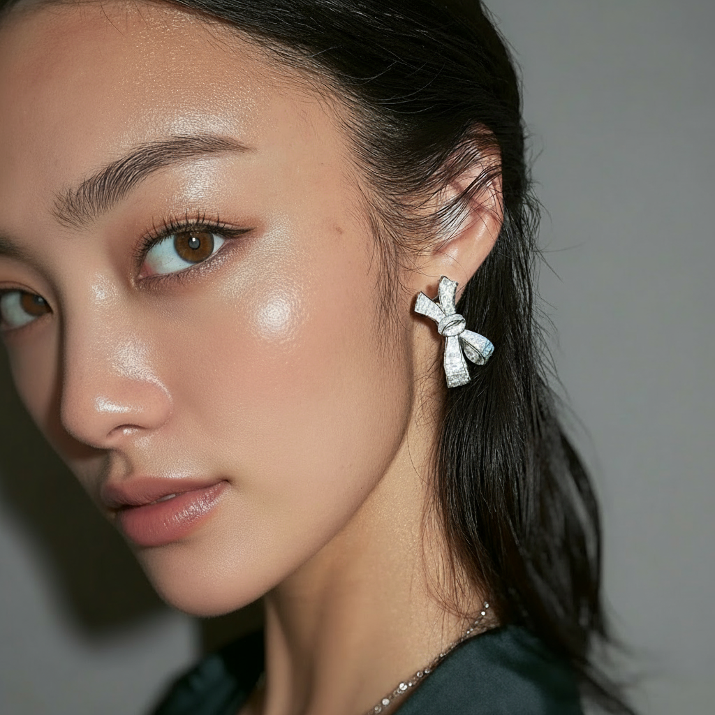 Coquette Pavé Bow Earrings