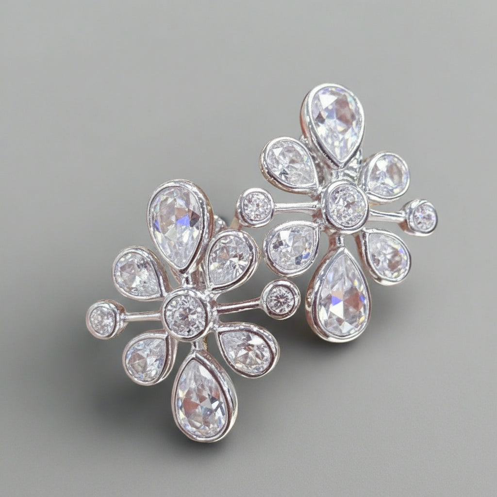 rose cut faux diamond earrings ideal for travel jewelry