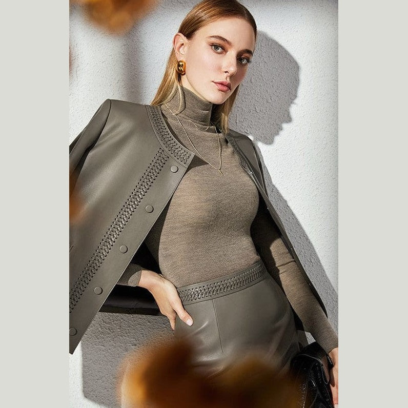 green leather jacket