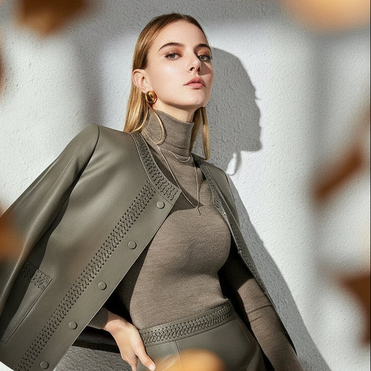 green leather jacket