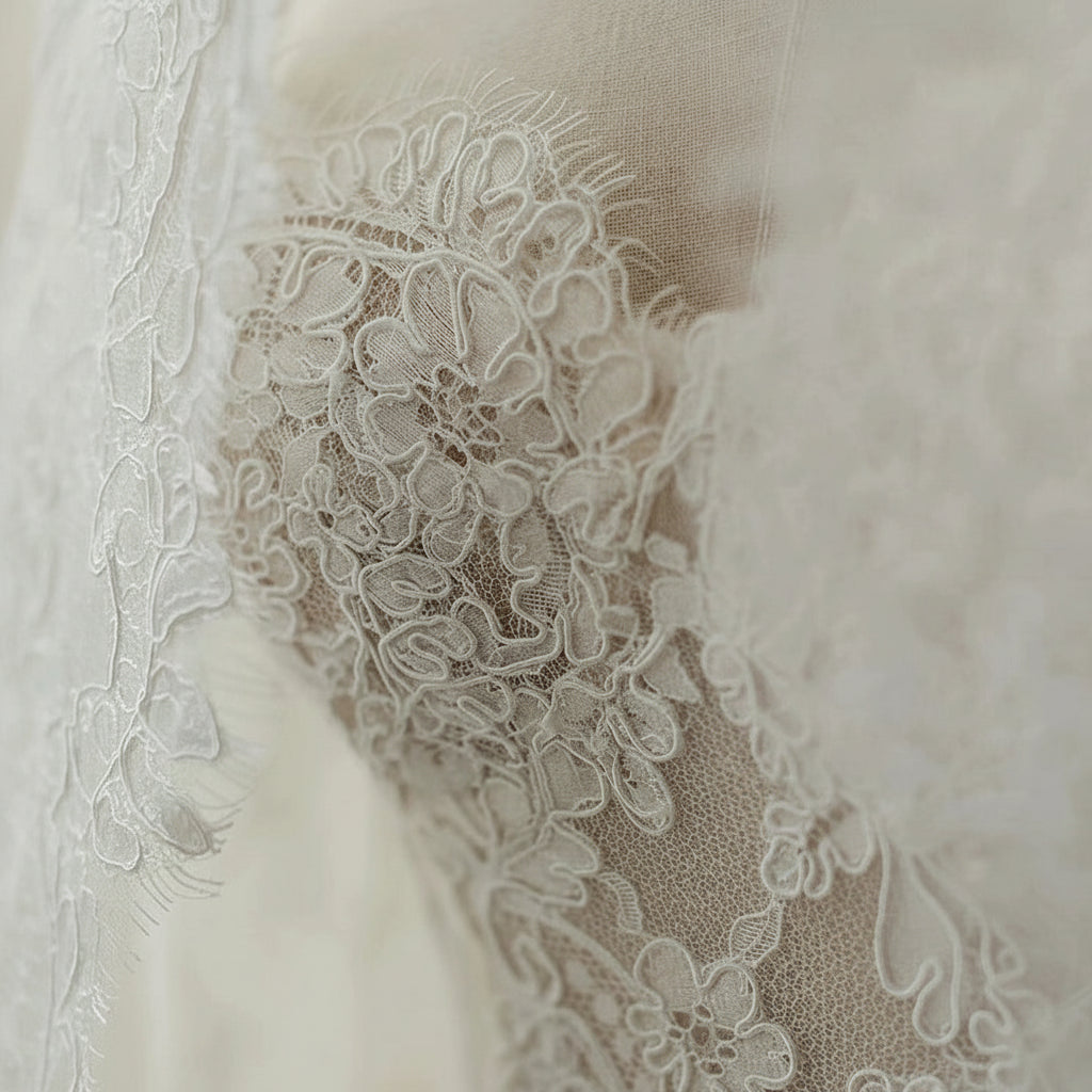 lace wedding dress detail