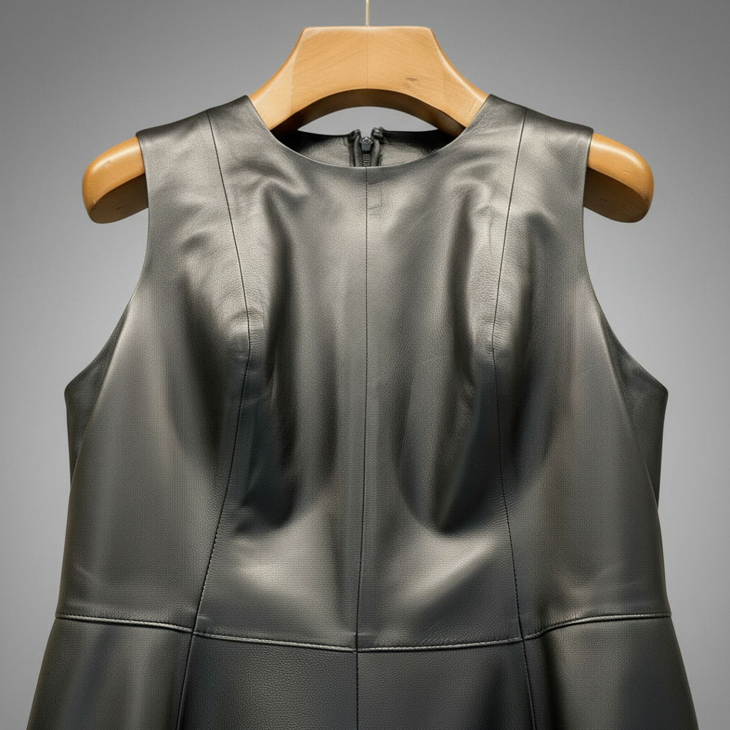 The Napa Leather Sleeveless Midi Dress