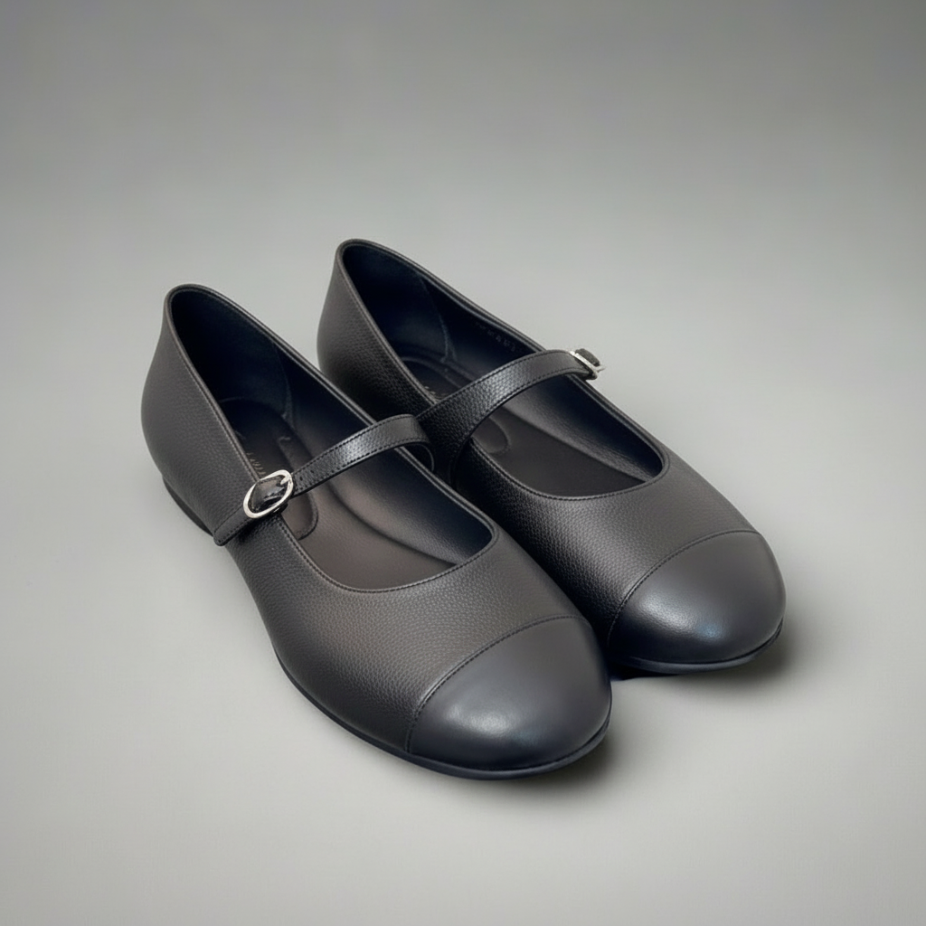 Leather Mary Jane Ballet Flats