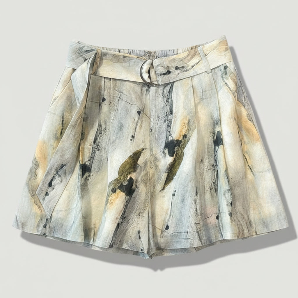 linen shorts women in ramie