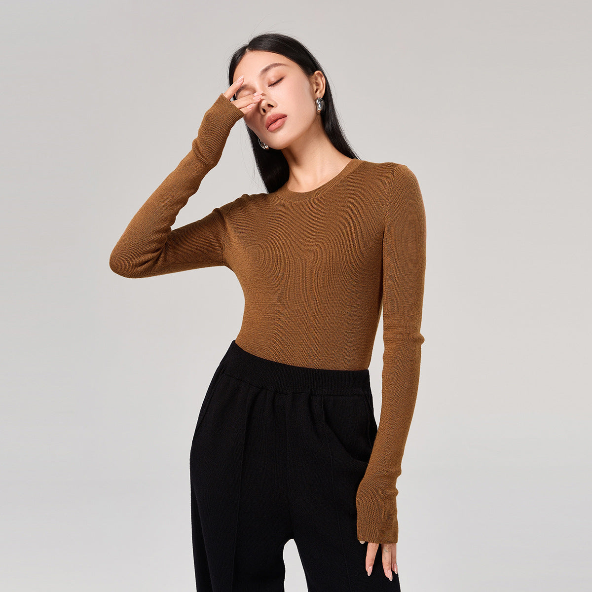 long sleeve silk tee shirts