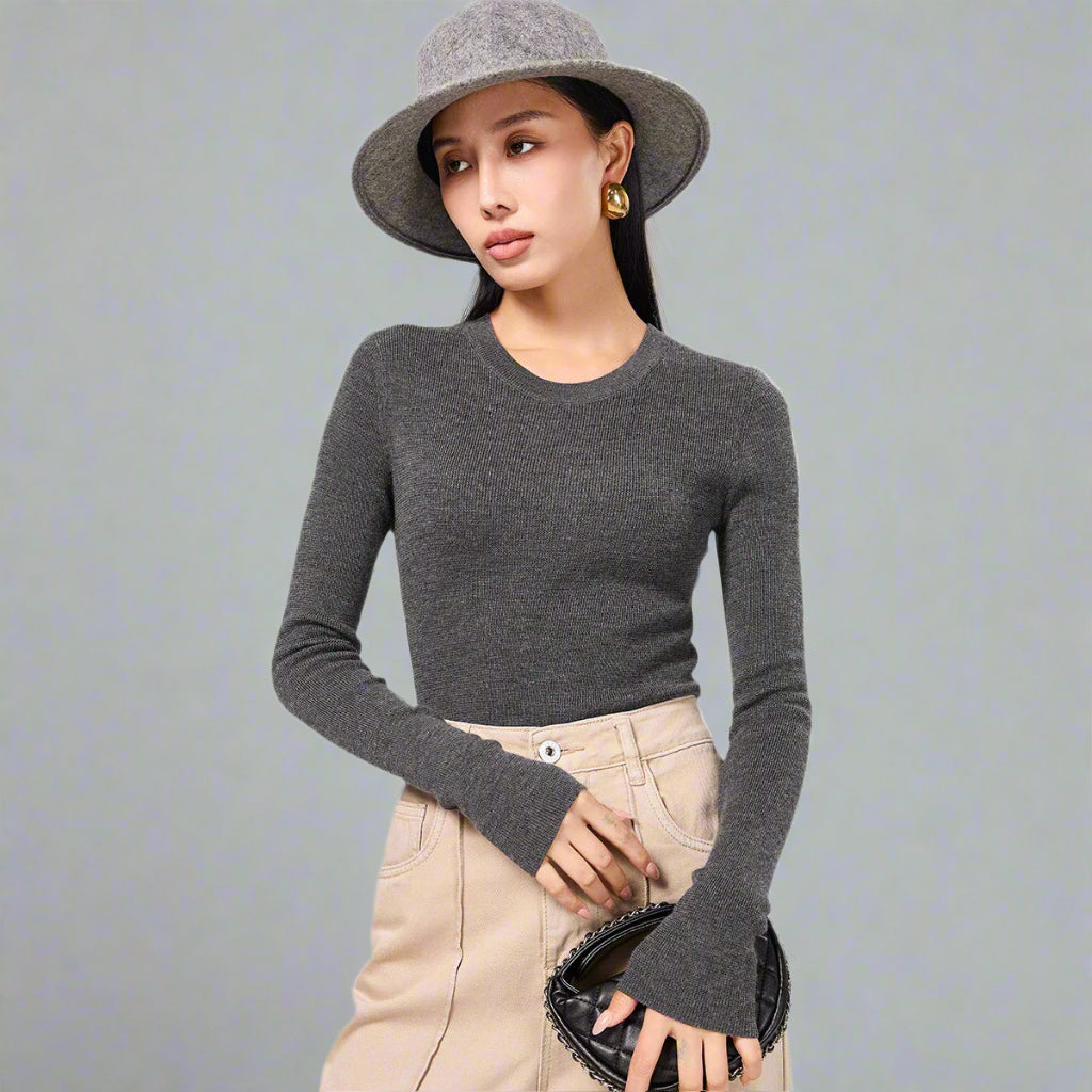 long sleeve silk tee shirts