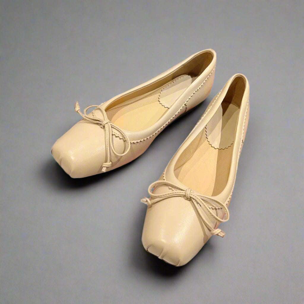 A luxuious leather ballet flat, constructed to last a lifetime
